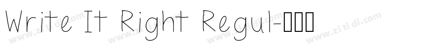 Write It Right Regul字体转换